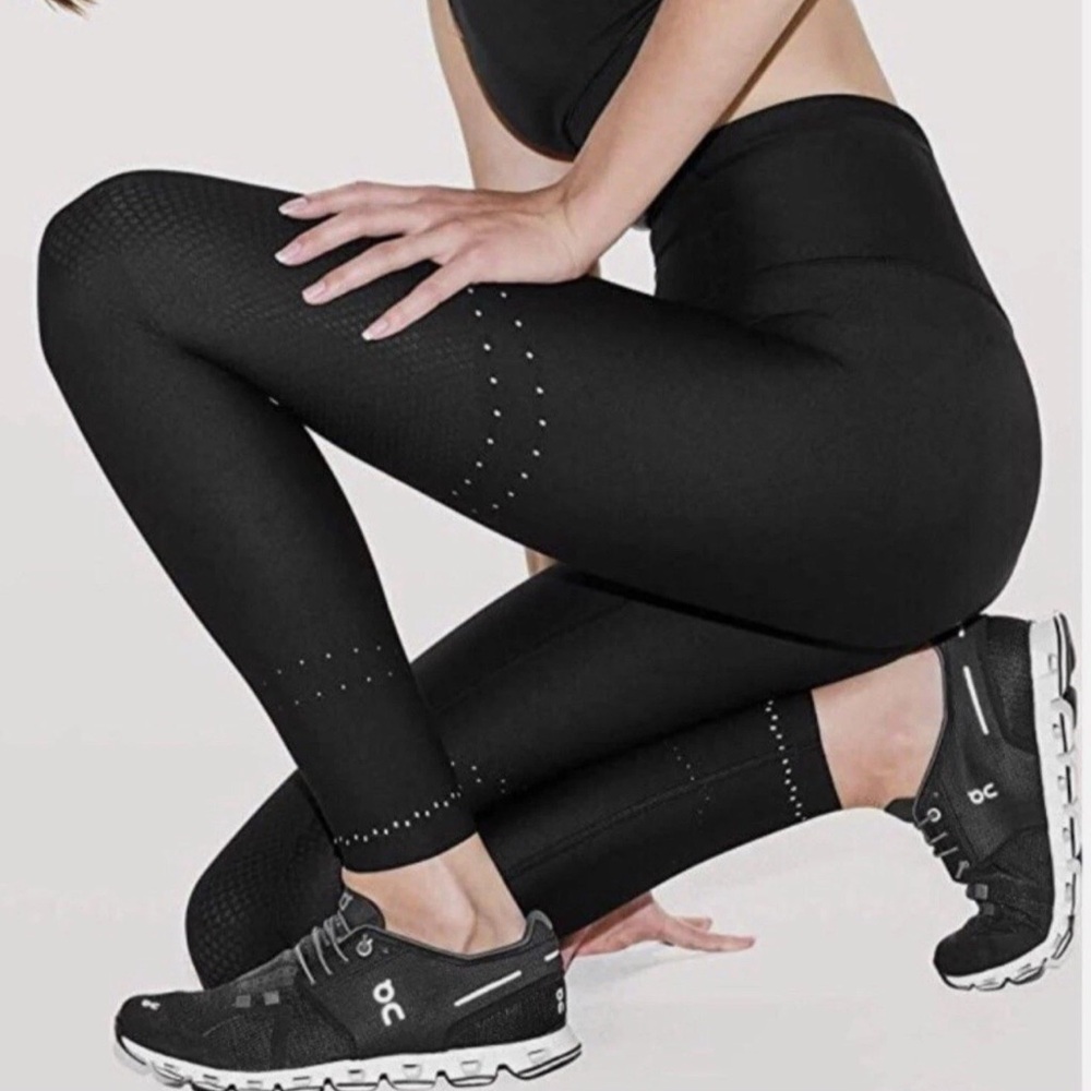 Lululemon Women’s In Focus Run Tight Sense Knit LW5CU9S Black Size 4